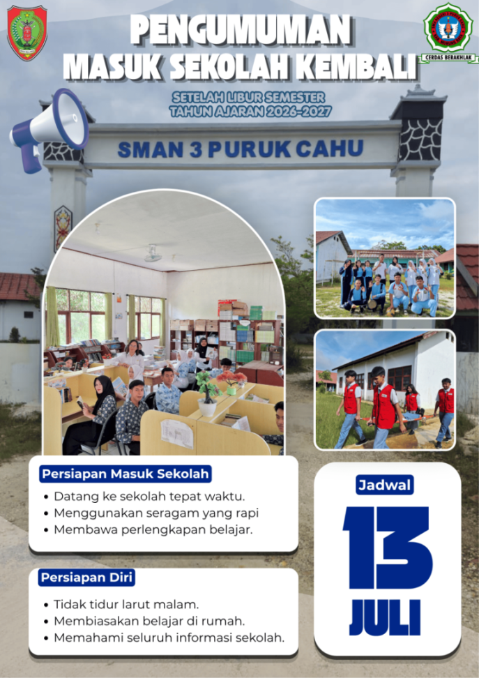 PENGUMUMAN MASUK SEKOLAH KEMBALI TAHUN AJARAN 2026/2027